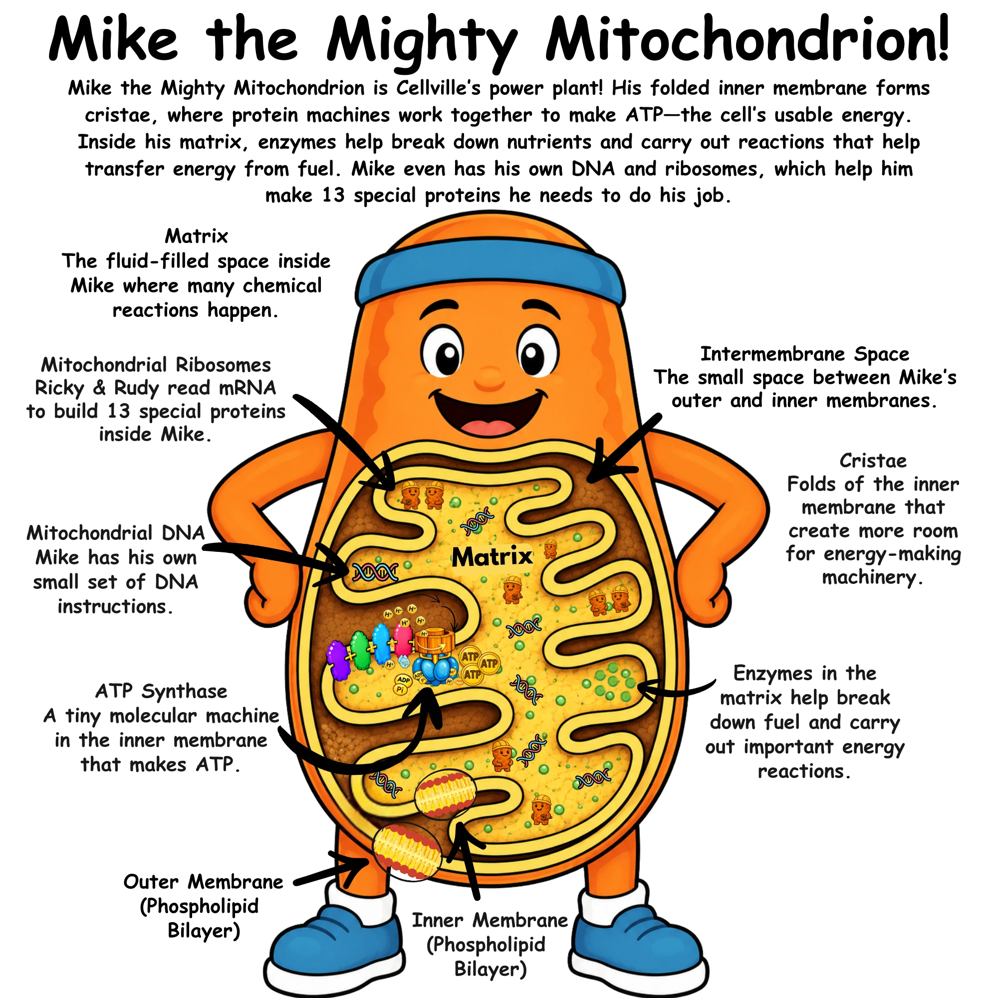 Mike the Mighty Mitochondrion overview diagram