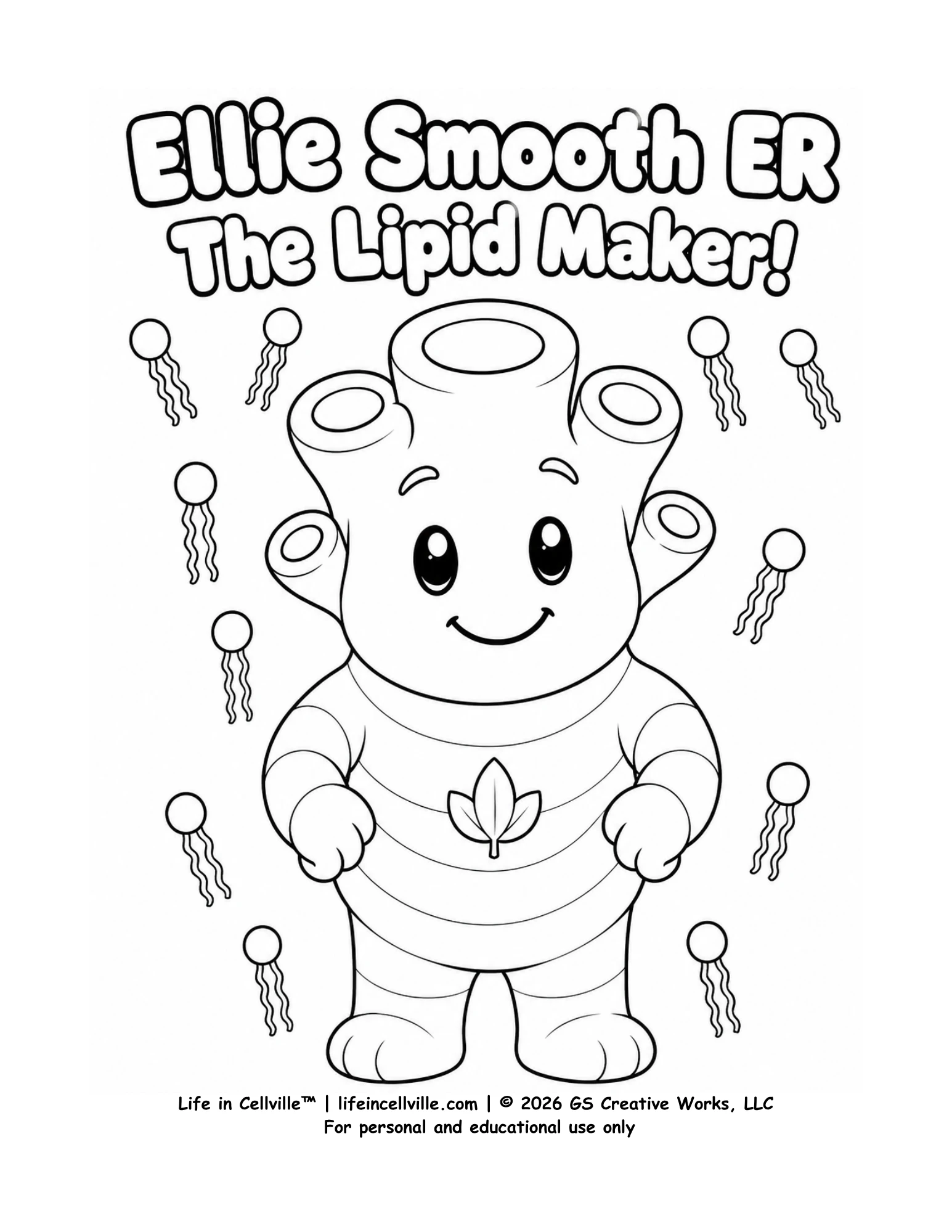Ellie Smooth ER: The Lipid Maker! (Coloring Page)