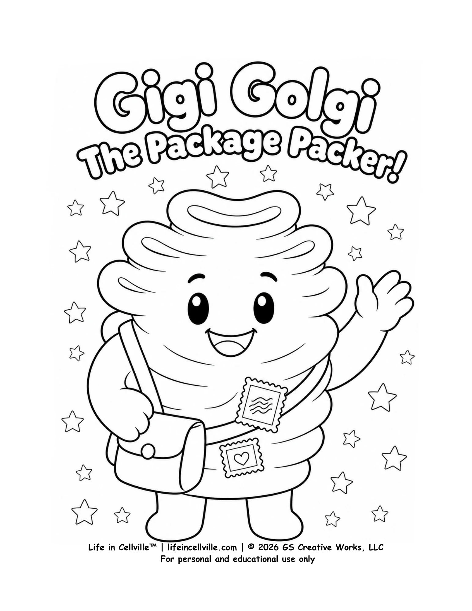 Gigi Golgi: The Package Packer! (Coloring Page)