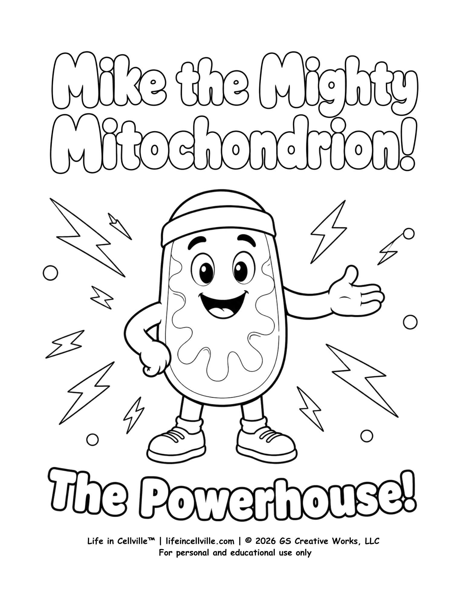 Mike the Mighty Mitochondrion! (Coloring Page)