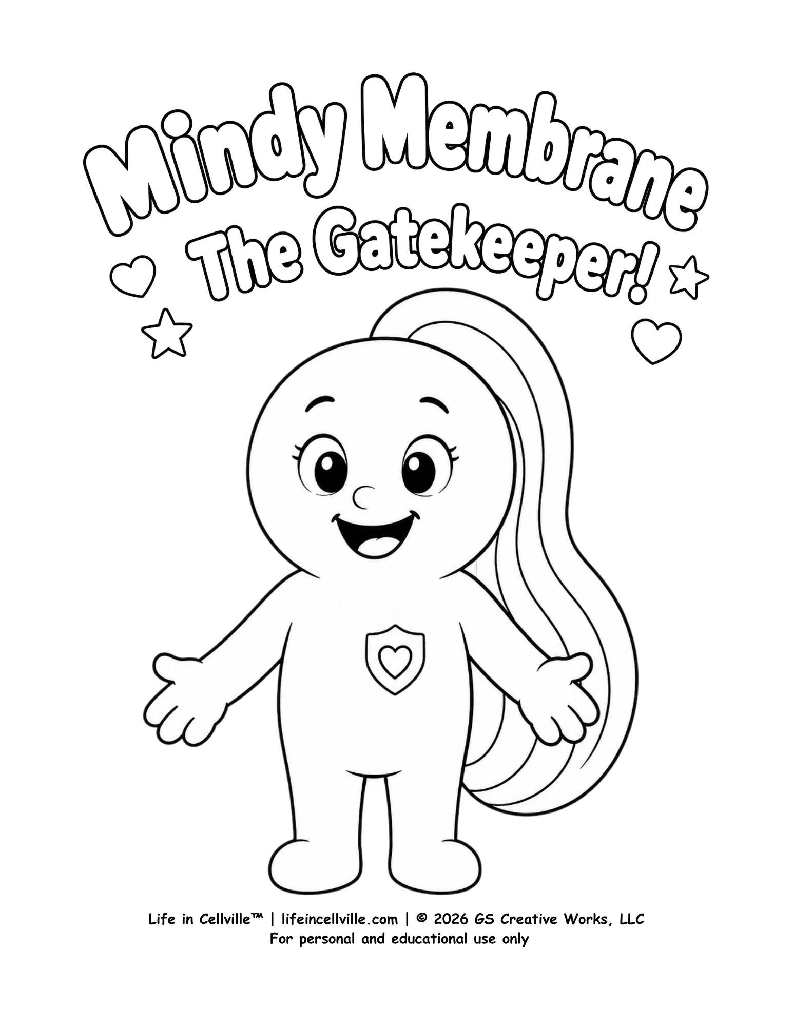 Mindy Membrane: The Gatekeeper! (Coloring Page)