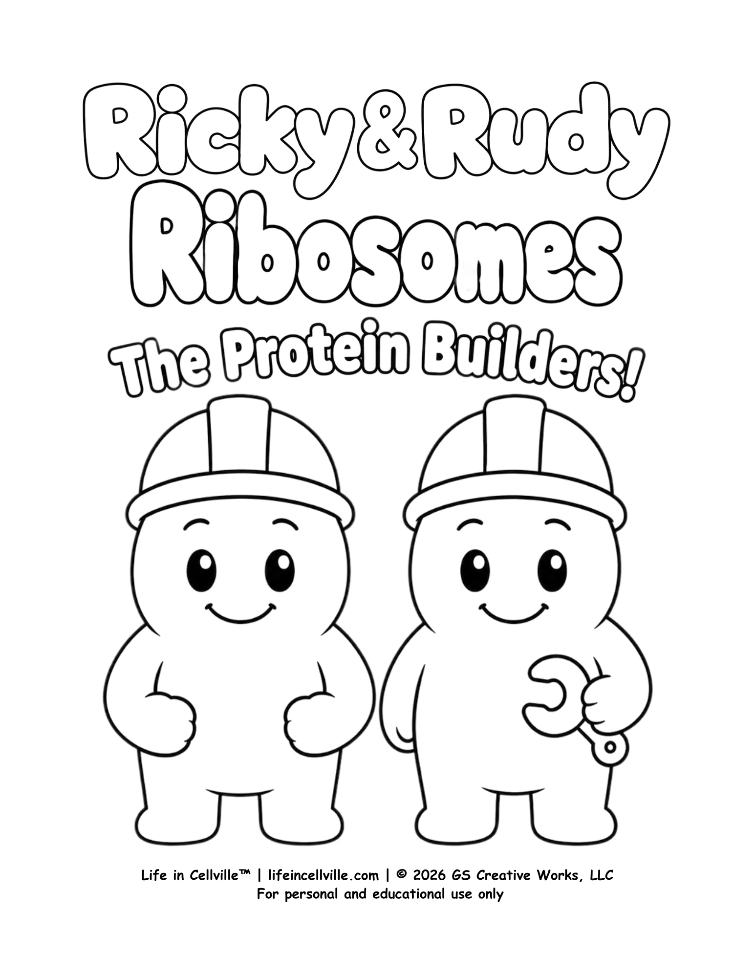 Ricky & Rudy Ribosome: The Protein Builders! (Coloring Page)